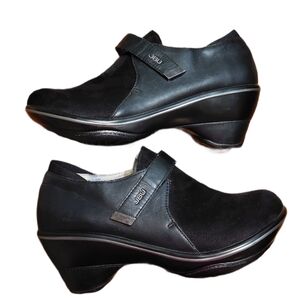 JBU by Jambu Black Vegan Leather Clogs Women"s Size 8.5